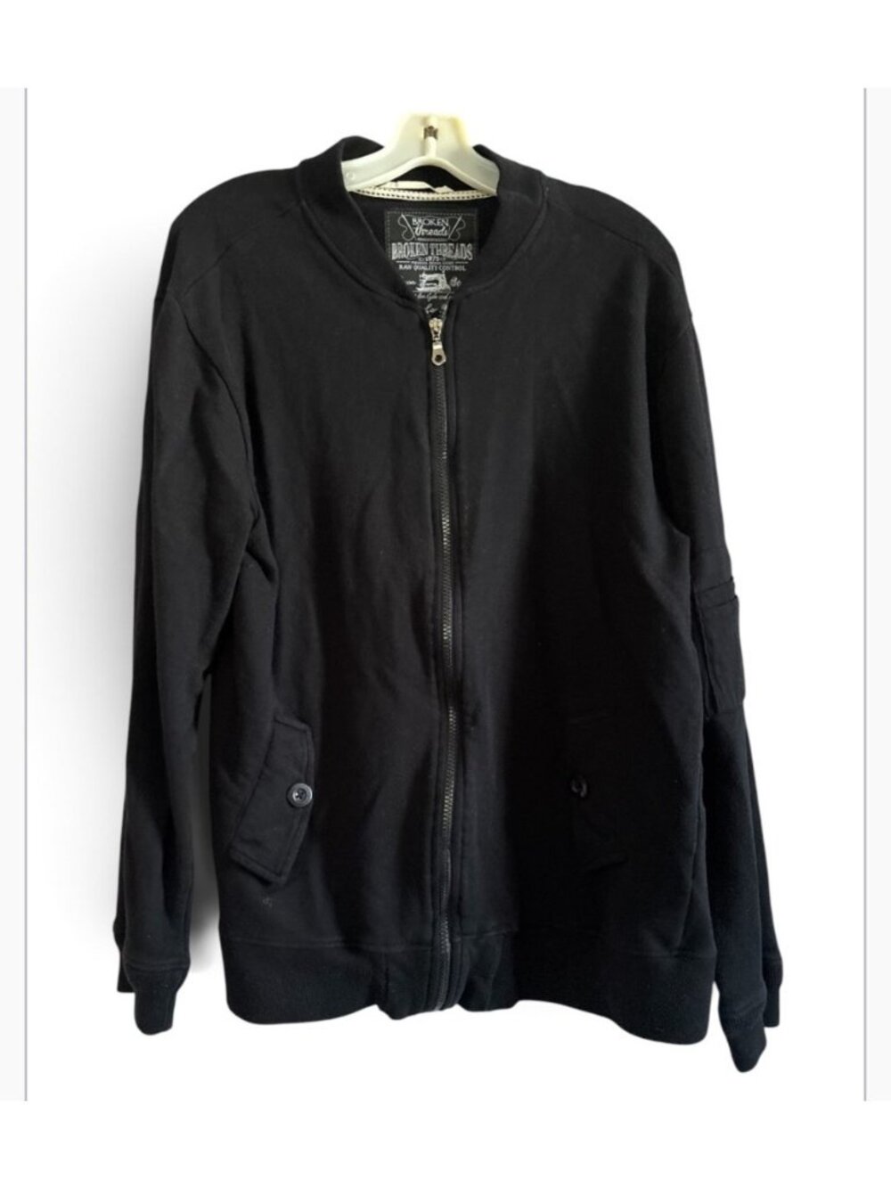 Vintage Broken Threads 1975 Crafted For Style & Comfort Black Zip Jacket Size L